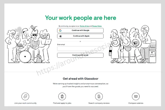Glassdoor platform offering free and paid access to company reviews and job listings