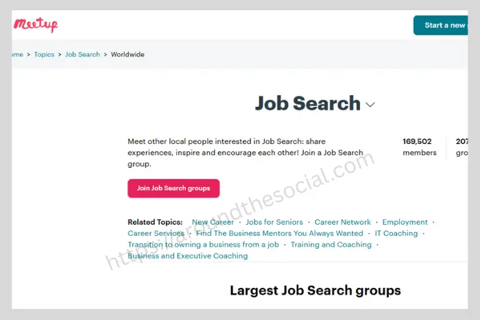 Meetup platform for finding and creating local events, groups, and professional networking
