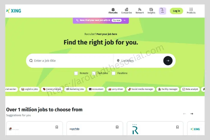 Xing professional network platform for career development and business connections