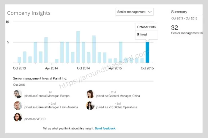 LinkedIn Company Insights feature providing detailed data on companies and job trends