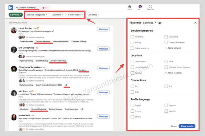 LinkedIn More Search Filters feature to refine job searches and find relevant results