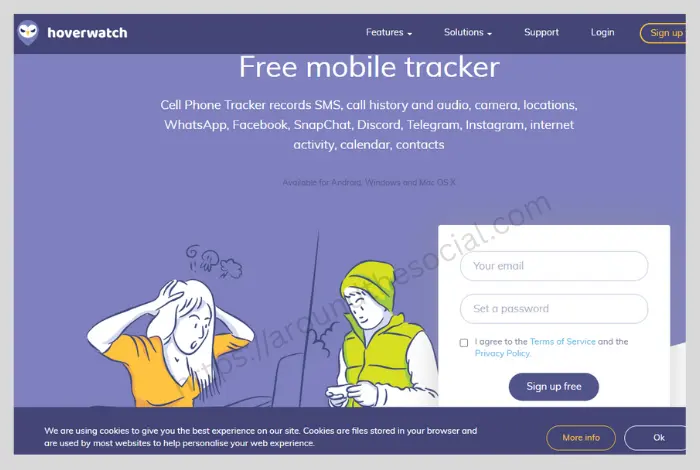 A hidden Snapchat watcher, Hoverwatch, can monitor calls, texts, and Snapchat stories